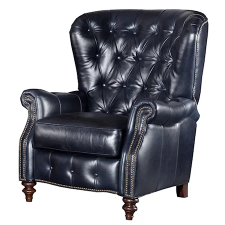 Traditional Button Tufted High Leg Recliner